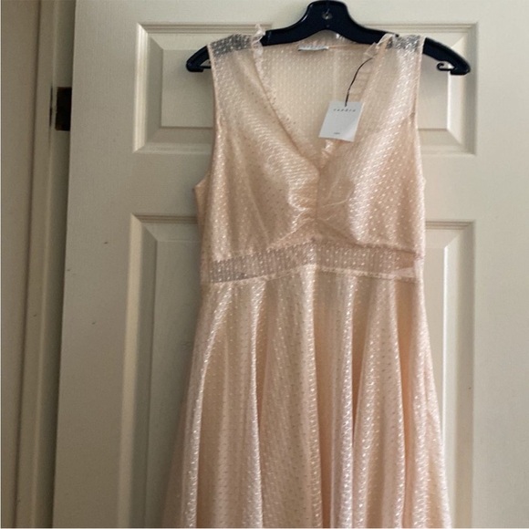 Sandro Cassy Ruffle Trim Embroidered Midi Dress - Picture 3 of 3